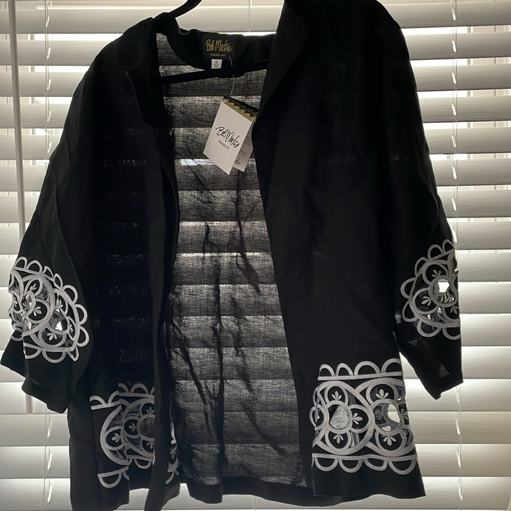 NWT Bob Mackie black and white jacket